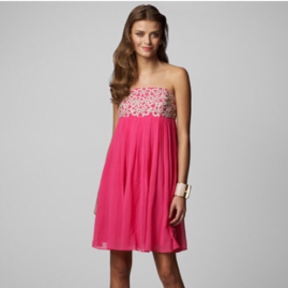 Lilly Pulitzer Jillie chiffon dress daiquiri pink